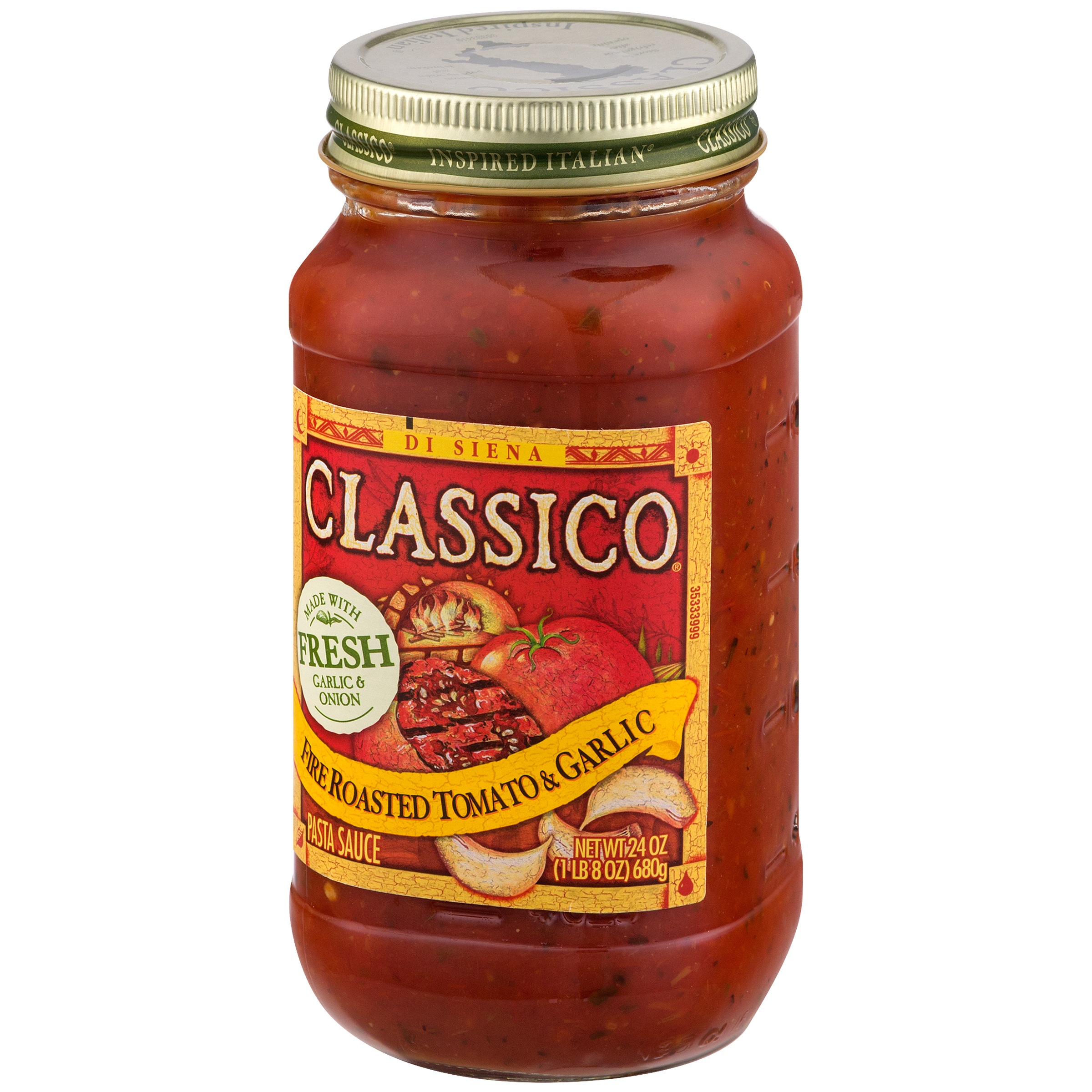 Classico Fire Roasted Pasta Garlic Tomato Sauce 24 Oz Jar