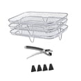 thumbnail image 2 of Tnarru Air Fryer Rack Grilling Rack 3 Layered with Anti Scald Clip and Silicone Pads Nonstick Fruit Drainer Racks Kitchen Drain Rack Rectangle, 2 of 8