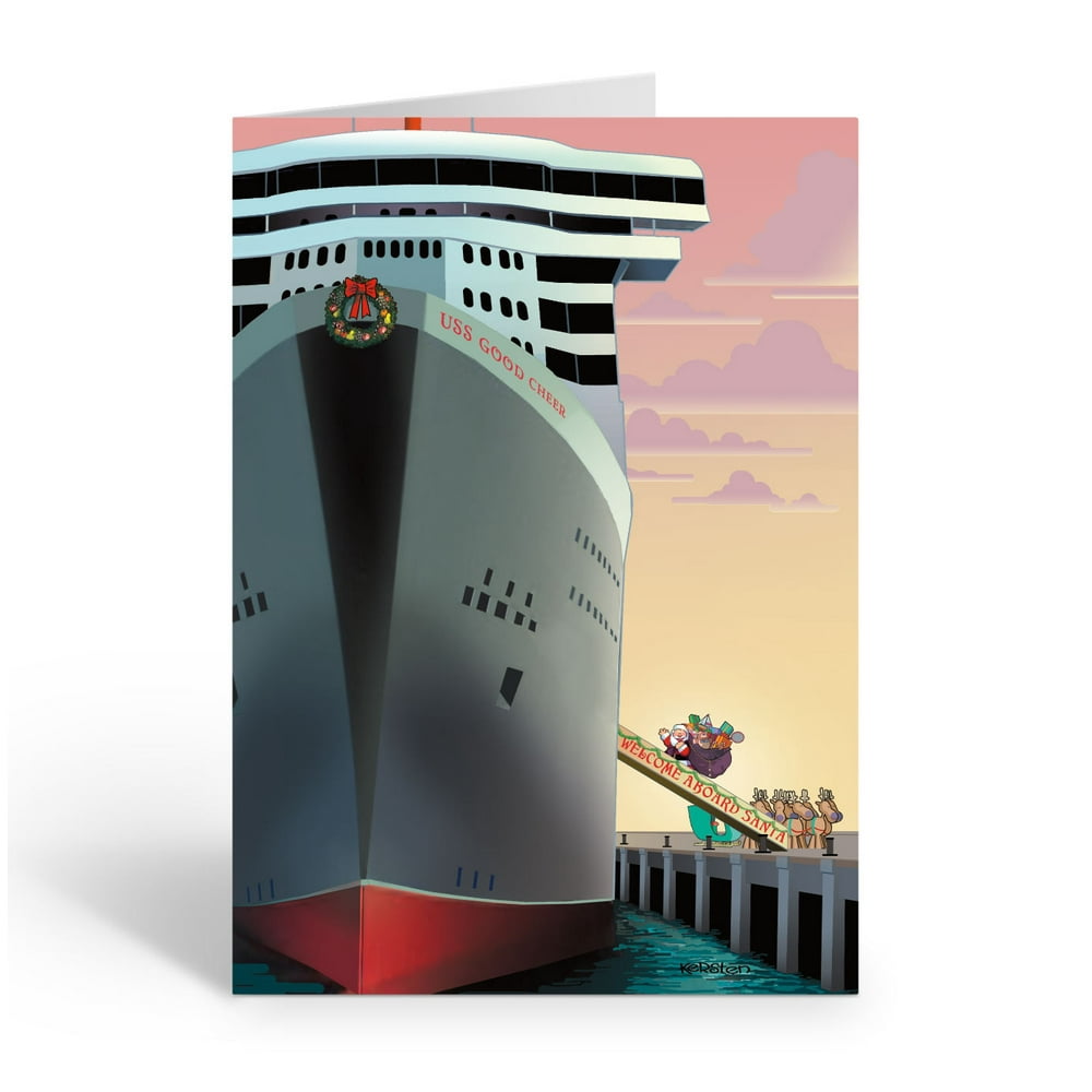 cruise ship themed christmas cards