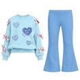 thumbnail image 2 of Cethrio Girls Casual Outfit Sets, Spring Fall Fashion Long Sleeve 2 Piece Girls' Clothing Sets Light Blue Size 13-14 T, 2 of 7