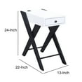 thumbnail image 5 of Wooden Frame Side Table with X Shaped Legs and 1 Drawer, White and Black - Saltoro Sherpi, 5 of 6