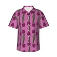 thumbnail image 2 of Goofa Tulips Flowers Hawaiian Shirt for Men, Unisex Summer Beach Casual Short Sleeve Button Down Shirts,Aloha Tropical Floral print shirt-Large, 2 of 9