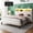 Beige, variant on EnHomee King Size Bed Frame with 2-Tier Storage Shelf Upholstered Bed Frame with Headboard & LED Lights & Charge Station,Beige