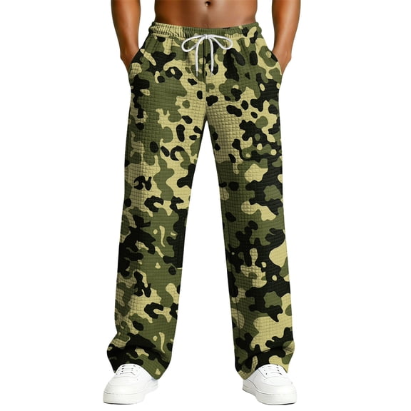 Dwelliawo Men's Sweatpants Loose Fashion Elastic Waist Straight Leg Running Baggy Trousers Workout Pants with Pockets Green 2XL