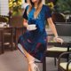thumbnail image 3 of Balery Spooky Halloween Night Scene Vestidos sueltos de manga corta para mujer, vestidos de verano 2025, vestidos casuales de corte A con vuelo., 3 of 6