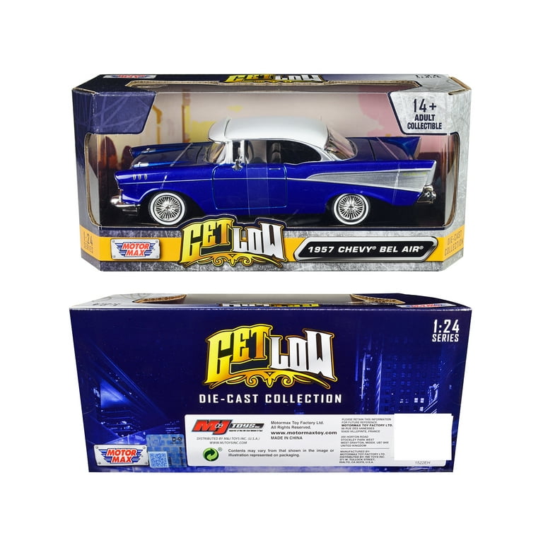 1957 Chevrolet Bel Air Lowrider Candy Blue with White Top