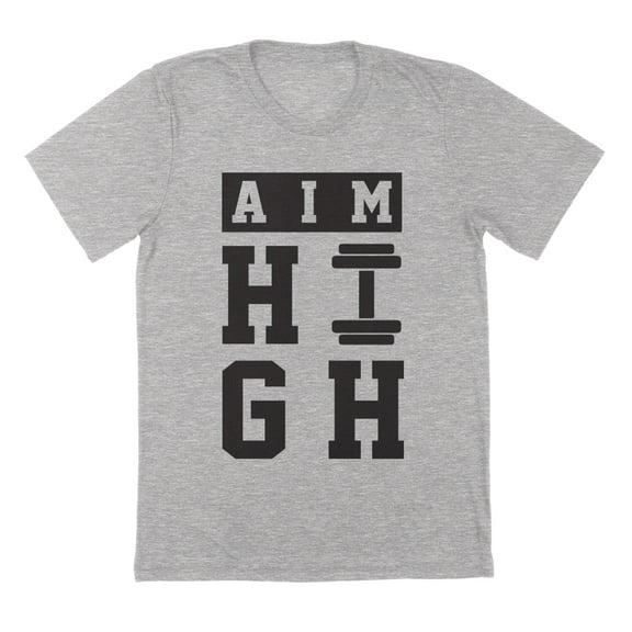 Aim High Humor Graphic Sport Grey Mens T-Shirt