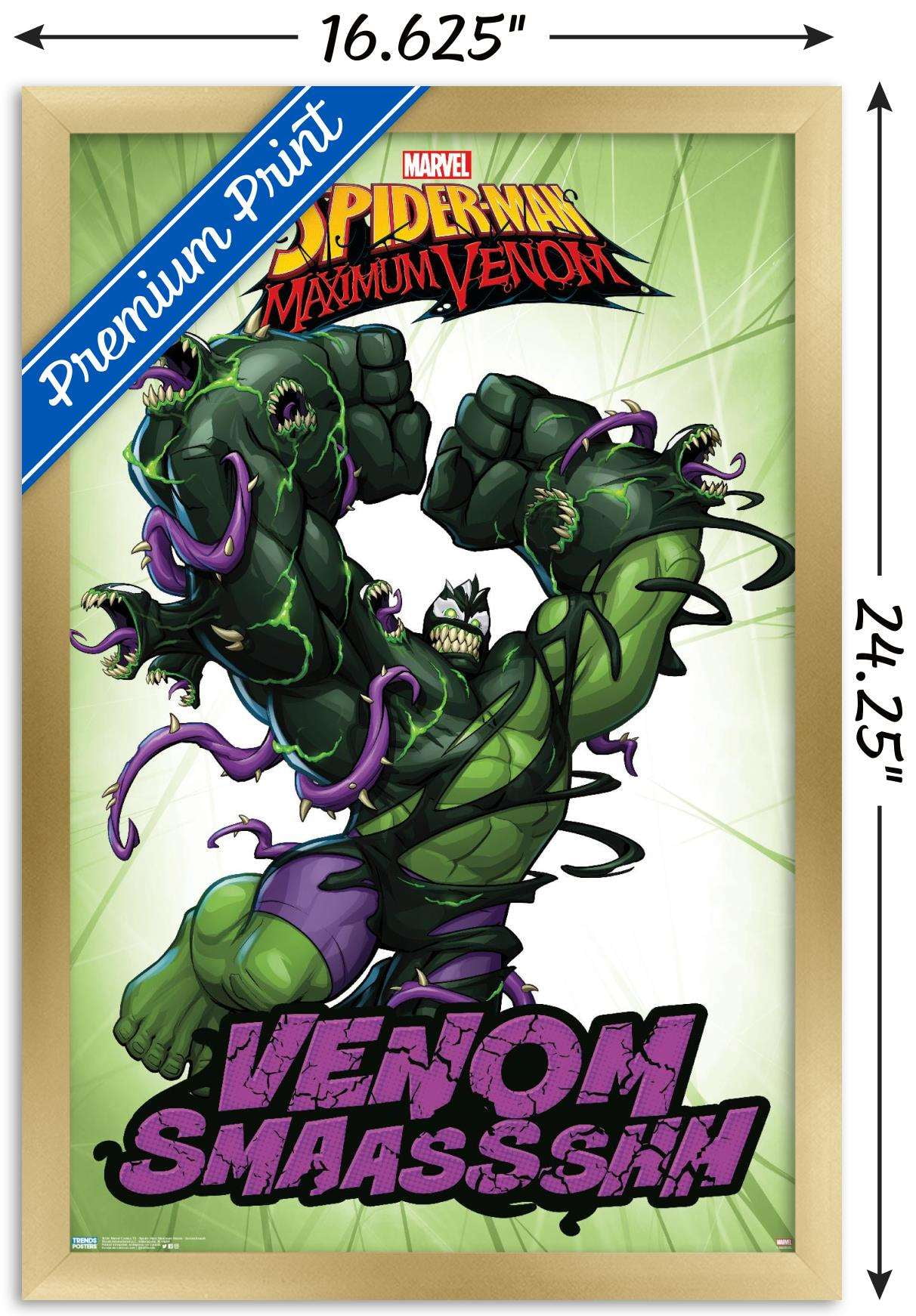 Marvel Comics TV - Spider- Man: Maximum Venom - Venom Smash Wall Poster, 14.725" x 22.375", Framed