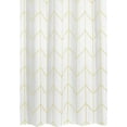 thumbnail image 1 of Polyester Fabric Modern Geometric Herringbone Print Shower Curtain with Reinforced Buttonholes for Master/Guest Bathroom - Machine Washable & Water Resistant - 72" x 72" - Light Yellow/White, 1 of 5