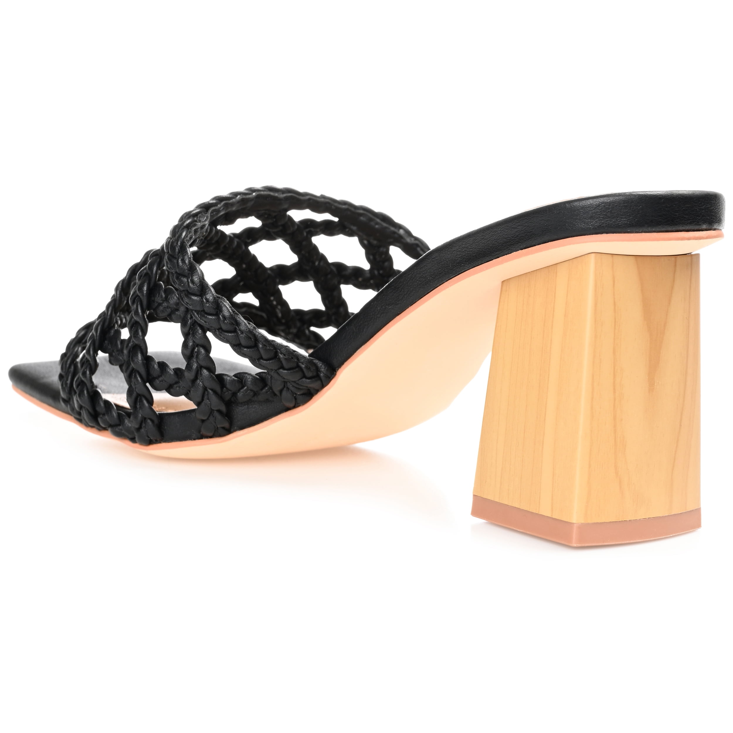 Journee Womens Evvie Open Square Toe Block Heel Sandals