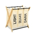 thumbnail image 2 of Oceanstar X-Frame Bamboo 3-Bag Laundry Sorter, White, 2 of 2