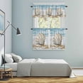 thumbnail image 5 of Blue Coastal Shell Kitchen Curtains Sets for Windows 36 Inch Length, Beach Summer Seaside Nautical Rod Pocket Window Treatments Tier Curtains and Valances Set for Bedroom/Bathroom, 5 of 8
