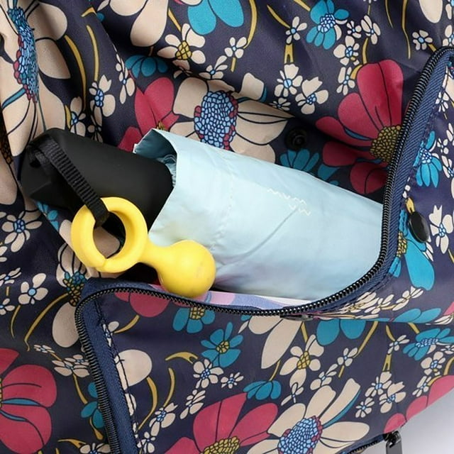 Foldable Large Capacity Travel Backpack Drawstring Pocket Light Nylon Cloth Multifunctional Print Foldable Bag Organizer