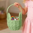 thumbnail image 4 of Easter Bunny Woven Basket, Basket with Handle for Party Favors, Handmade Straw Wicker Easter Candy Eggs Baskets for Kids Cute Rabbit Picnic Hamper for Egg Party Gifts Toy Storage, 4 of 4