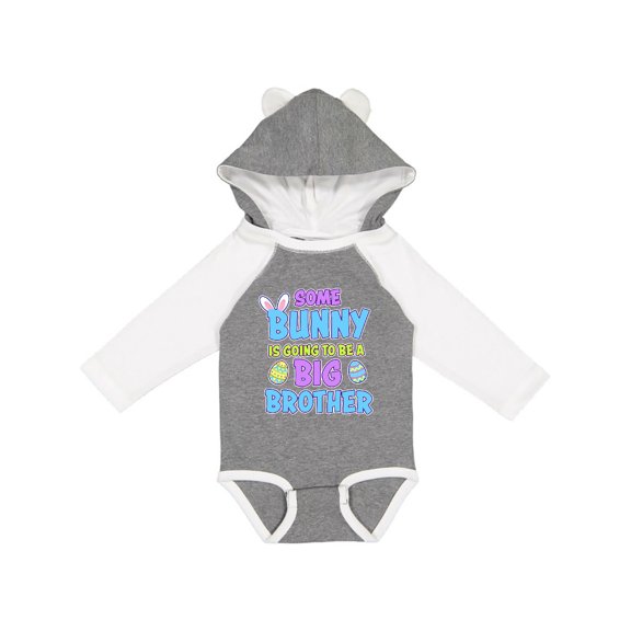 Inktastic Some Bunny is Going to Be a Big Brother with Bunny Ears and Eggs Boys Long Sleeve Baby Bodysuit