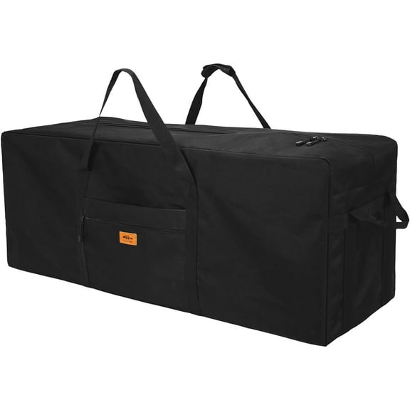 LLAYOO 45 inch Foldable Oversized Zipper Duffel Bag, Travel Outdoor Camping Bag, Sports Equipment Storage Bag, Waterproof and Scratch Resistant, Black