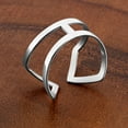 thumbnail image 2 of ELYA Jewelry Women's Polished Curved Stainless Steel Open Cuff Ring, 2 of 4