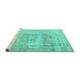 thumbnail image 2 of Ahgly Company Machine Washable Indoor Square Persian Turquoise Blue Traditional Area Rugs, 4' Square, 2 of 4