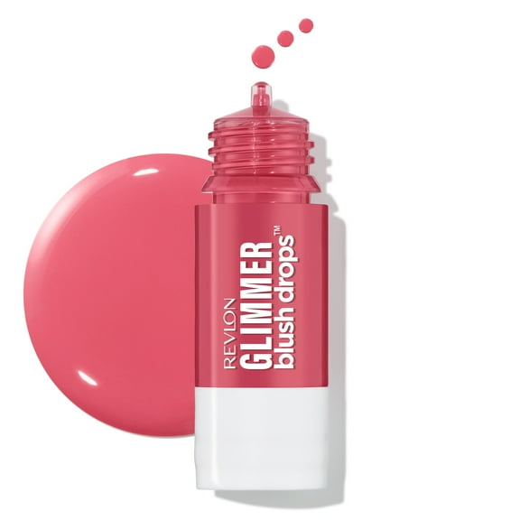 Revlon Glimmer Blush Drops, Liquid Cheek Blush, 102 Pink It Over, 0.32 fl oz