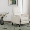 thumbnail image 2 of GDF Studio Fatigue-Reliever Recliner Chair with Rubber Wood Legs & Adjustable Footrest, Beige, 2 of 13