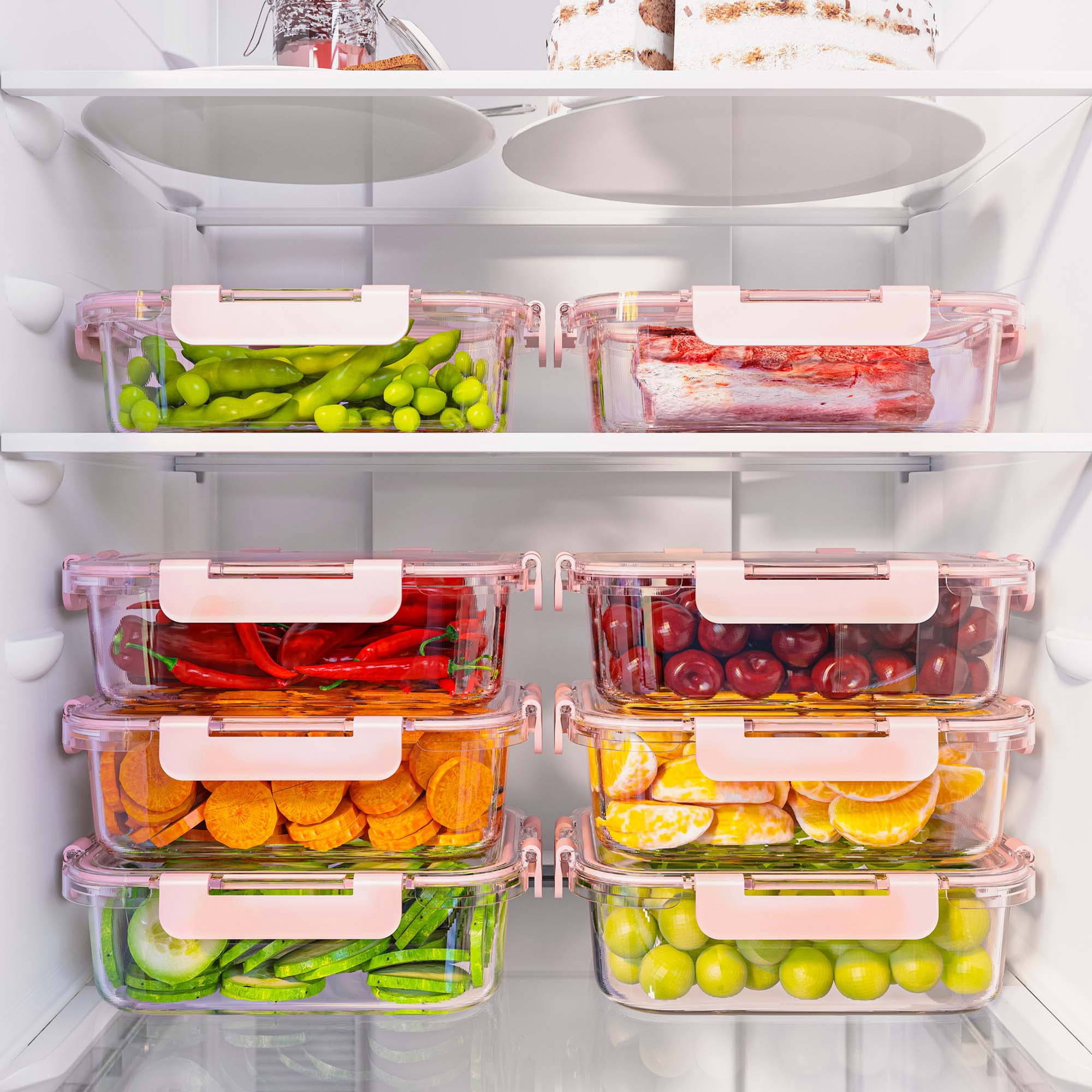 21Pcs Glass Food Storage Containers with Lids, Glass Airtight Meal Prep Container Set for Lunch, Kitchen Pantry Organizers and Storage, Leak Proof