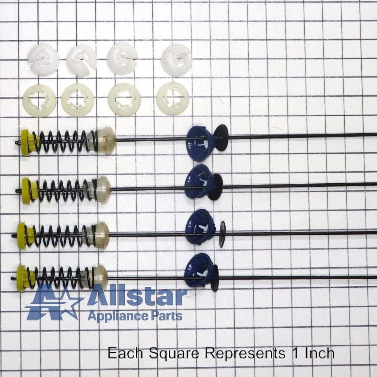 Whirlpool W10247710 Genuine OEM Top Load Washer Suspension Rod Kit Replacement Part - Replaces W10277357, W10256514, W10237427