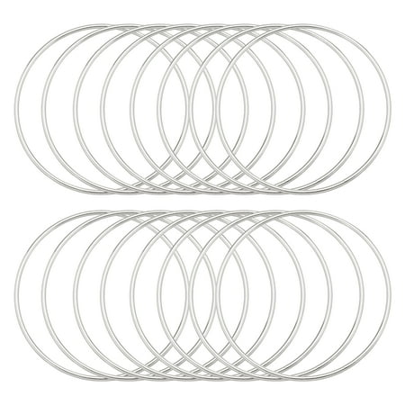 Uxcell 16Pcs Dream Catcher Rings, 3.9" Metal Hoops for Crafts Wreath Hoop Rings for Wall Hanging Crafts Home Decorations DIY Wedding Wreath Decor, Silver 3.7"