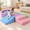 Azure, cyan, Double Slide 4-Piece Set + Foam Ball Pit, variant on PigPigPen Foam Playground Climber for Toddlers, 4-Piece PU Leather Climbing Blocks with Ball Pit, Indoor Crawling Toys for Kids, Yellow