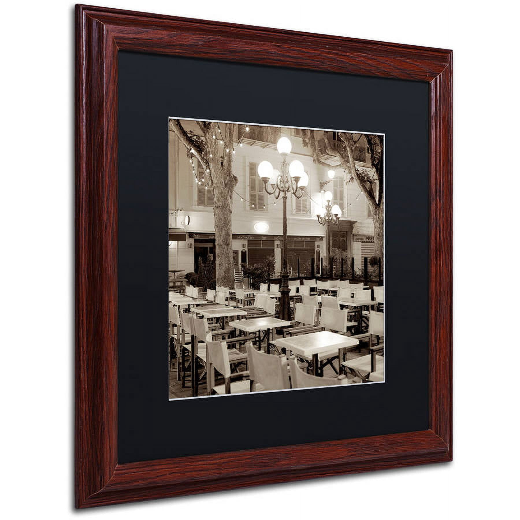 Trademark Fine Art "Cote d'Azur Cafe I" Canvas Art by Alan Blaustein, Black Matte, Wood Frame