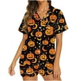 thumbnail image 2 of Feancey Pajama Sets for Women 2 Piece Halloween Pjs Set Holiday Funny Cute Ghost Print Sleepwear Cozy Soft Loungewear Outfits Multicolor S, 2 of 6