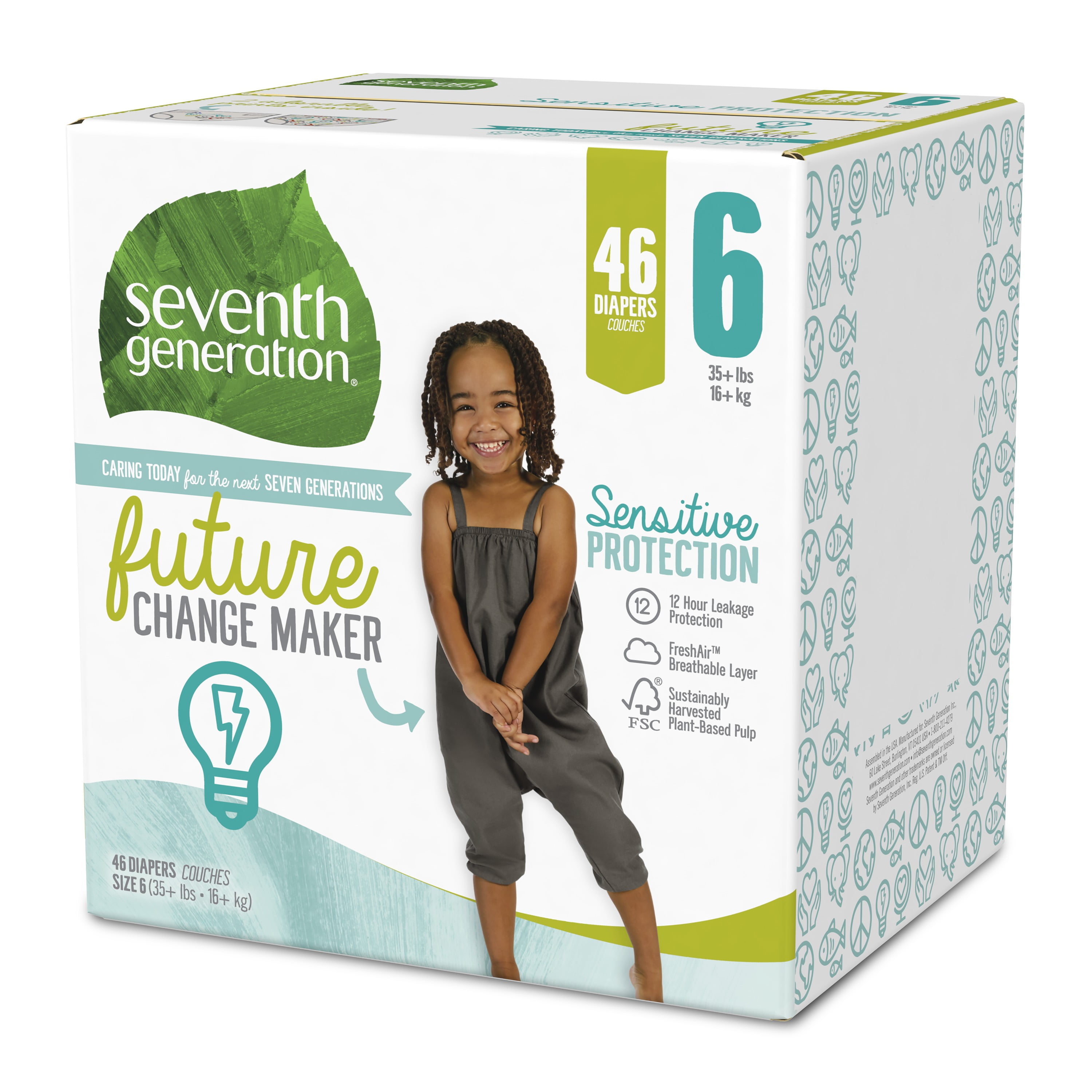 Seventh generation overnight diapers best sale size 6