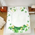 thumbnail image 5 of jejeloiu Lucky Leaf Clover Twin Sheet Sets,Happy St Patricks Day Twin Fitted Sheet,Cartoon Gnome Flat Sheet For Kids,Breathable Home Decor,3-Piece, 5 of 7