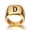 Golden D, variant on Unisex Signet Ring Stainless Steel Gold Tone Plain Band