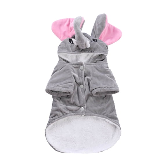 Elephant Dog Soft Hooded Sweatshirt for Halloween Comfortable Pet Outfit S