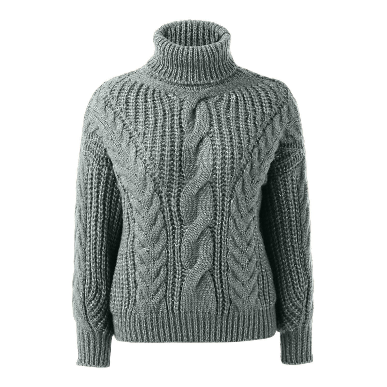 Sweaters for Women Women's Winter Solid Knitwear Thick Thread
