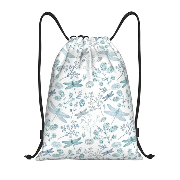 Fotbe Dragonfly Bolsa Mochila con Cordón Estampada, Bolsa de Gimnasio Deportiva, Bolsa Cinch, Bolsa con Cordón para Hombres y Mujeres-Medium