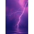 thumbnail image 2 of Satushek, Steve 23x32 White Modern Wood Framed Museum Art Print Titled - Lightning bolts over water, 2 of 4