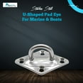 thumbnail image 2 of MARINE CITY U-Shaped Pad Eye, Polished Finish Stainless Steel 2-3/8 x 1-1/2 Inch Easy to Install for Marines, Boats, Ships, Kayaks, 2 of 8