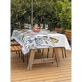 thumbnail image 2 of Spring Flowers Outdoor Tablecloth - 54x80 Inch Rectangle Dining Table Cover, Vintage Blue Floral Leaves Birds Rustic Plants Waterproof Outdoor Table Cloth with Umbrella Hole & Zipper for Picnic/Patio, 2 of 7