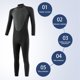thumbnail image 3 of Traje de baño de buceo con protección de cuerpo completo, traje de neopreno de una pieza de manga larga-M, 3 of 5