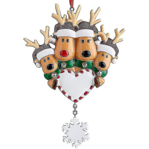 Decoración Navideña De Bricolaje,adorno De Reno De Árbol De Navidad Familiar Personalizado Decoración De Bolas De Árbol De Navidad,Decoraciones Lindas De Pequeños Ciervos2 Piezas-m