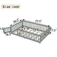 thumbnail image 3 of Montessori Bed with Rails, Full Size Floor Bed with Door & Slats Support, Wood Playhouse Bed with Fence, No Box Spring Needed,Gray, 3 of 8