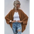 thumbnail image 2 of LinYooLi Women's Chunky Cardigan Fall Oversized Open Front Color Block Batwing Long Sleeve Knit Sweaters Cardigan Wrap, 2 of 4