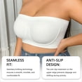 thumbnail image 5 of Conairie Strapless Bras For Womens Plus Size No Underwire Seamless Supportive Wireless Bralettes Comfortable Padded Everyday Bras White XXXXXXL, 5 of 6