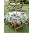 thumbnail image 4 of Outdoor Tablecloth with Umbrella Hole for Patio/Picnic/Party/Camping, Green Eucalyptus Leaves Waterproof Table Cloth Round Cover Washable, Summer Botanical Watercolor Daisy (Dia 60"), 4 of 8