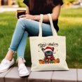 thumbnail image 3 of Merry Christmas Santa French Bulldog Scarf Twinkling Lights Xmas Holiday Canvas Tote Bag Dog Lover Gifts Reusable Shopping Grocery Bag - 00022, 3 of 5