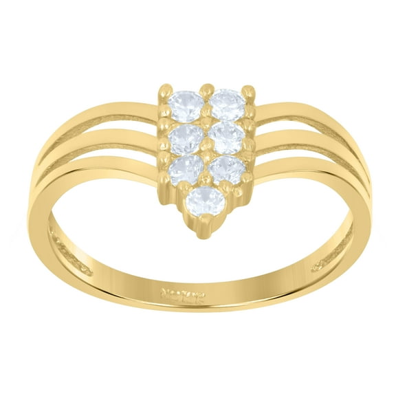 10kt Real Yellow Gold Womens Cubic-Zirconia Fashion Ring