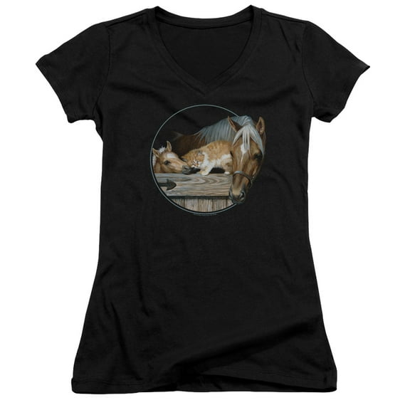 Wild Wings Everyone Loves Kitty-Junior Women's T-Shirt V-Neck T-Shirt Black