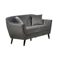 thumbnail image 1 of Topline Home Furnishings Causeuse avec deux coussins en velours bleu, 1 of 4