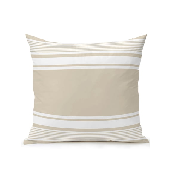 Outdoor Pillows Waterproof, Farmhouse Cream Striped Bedding Throw Pillows with Insert for Couch Sofa Bed, Modern Minimalist Stripes 16x16 Inch Pillowcases Decorative Camping Patio Pillow Set of 1